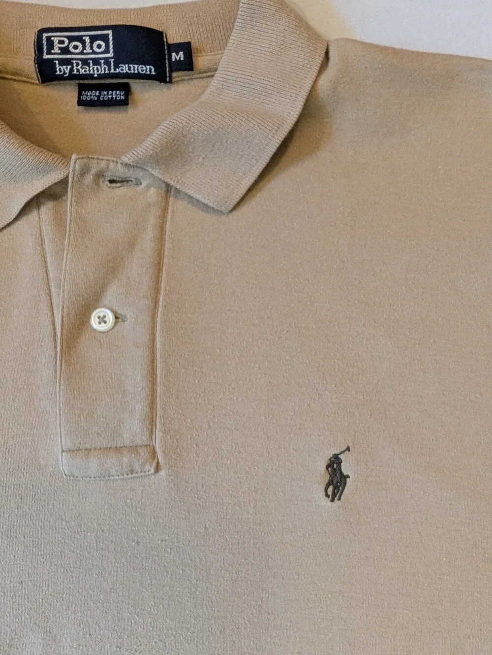 Polo by Ralph Lauren Short Sleeved Tan Men's Polo Shirt M